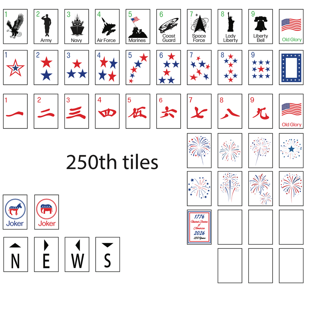 250 Years of The United States of America - Semiquincentennial Commemorative Mahjong Set (1776–2026)