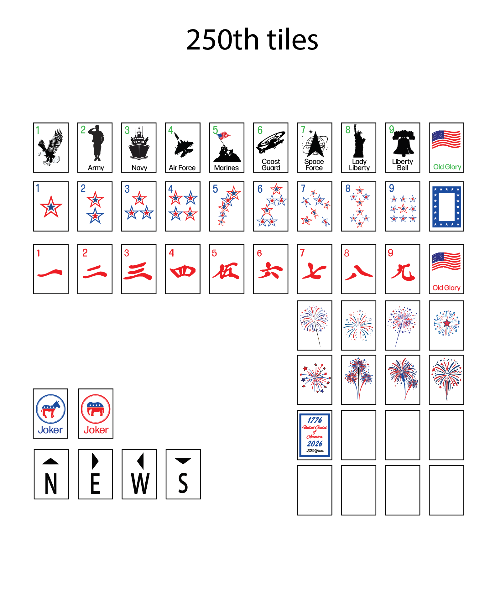 250 Years America Tiles